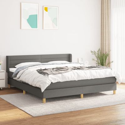 vidaXL Boxspring posteľ s matracom tmavosivá 160x200 cm látka