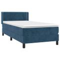 vidaXL Posteľný rám boxsping s matracom tmavomodrý 80x200 cm zamat