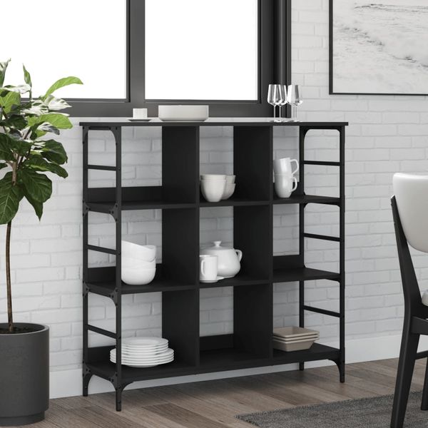 vidaXL Komoda čierna 102x32x103,5 cm kompozitné drevo