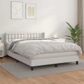 vidaXL Boxspring posteľ s matracom biely 140x190 cm umelá koža