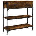 vidaXL Konzolový stolík dymový dub 72,5x25x75 cm kompozitné drevo
