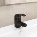 vidaXL Kúpeľňová batéria na bidet čierna 13x12 cm