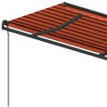 vidaXL Ručne zaťahovacia markíza so stĺpikmi 4,5x3,5 m oranžovo-hnedá