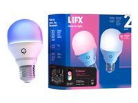 LED žiarovka - tvar: A60 - E27 - 9 W (ekvivalentná 70 W) - trieda E - niekoľkofarebné/teplé na studené biele svetlo - 1500-9000 K - biela (balenie 2)