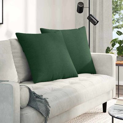 vidaXL Vankúše na pohovku 2 pcs Tmavozelená 60 x 60 cm