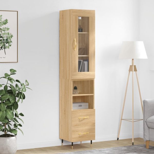 vidaXL Vysoká skrinka dub sonoma 34,5x34x180 cm spracované drevo