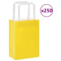vidaXL Papierové tašky 250 ks s rúčkami, žlté, 15x8x21 cm