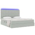 vidaXL LED úložná posteľ s matracom Svetlosivá 180 x 200 cm Zamat