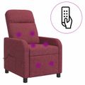 vidaXL Masážne relaxačné kreslo Víno červené Látka