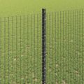 vidaXL Zvarené pletivo s podperami 10 x 1,4 m PVC potiahnutá oceľ Sivá