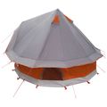 vidaXL Tipi stan 4-miestny Šedá a oranžová Polyester a oceľ