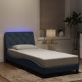 vidaXL Rám postele s LED bez matraca tmavosivý 80x200 cm zamat