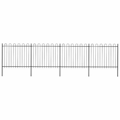 vidaXL Záhradný plot s oblúkom navrchu, oceľový 671x150 cm, čierny