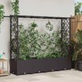 vidaXL Vyvýšený záhon s mriežkou a strechou Hnedá 203 x 40 x 136 cm PP