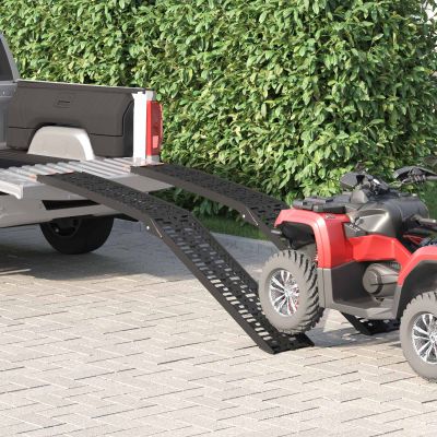 vidaXL Skladacia motocyklistická rampu 340 kg na rampu 2 pcs Čierny