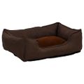 vidaXL Pelech pre psa hnedý 85,5x70x23 cm ľanový vzhľad flís