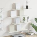 vidaXL Závesná polica 4 ks Biely 60 x 18 x 2,5 cm Oceľ