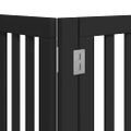 vidaXL Brána pre psa dvere sklad. 9-panel. čierna 450cm topoľové drevo