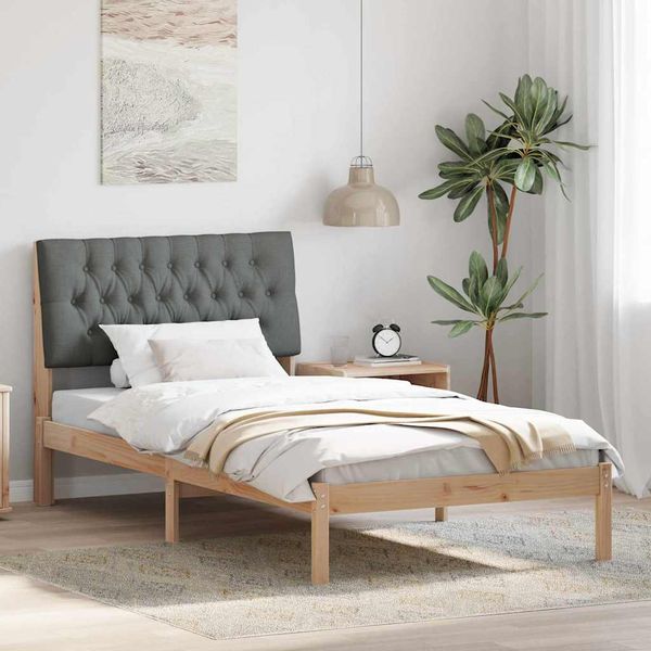 vidaXL Rám postele s čalúneným čelom Hnedá 100 x 200 cm