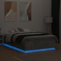 vidaXL Posteľný rám s LED svetlami betónový 120x190cm kompozitné drevo