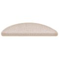vidaXL Schodové rohože 20 ks 56x17x3 cm béžové, polkruhové