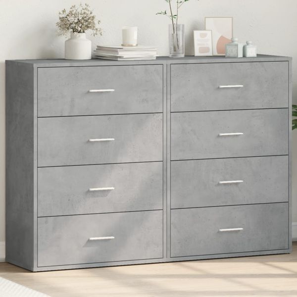 vidaXL Komody 2 ks betónovosivé 60x31x84 cm kompozitné drevo