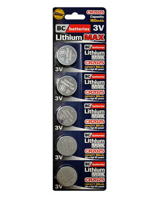 Lítiová gombíková 3V batéria BC batteries CR2025 5ks