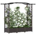 vidaXL Vyvýšený záhon s mriežkou a strechou Hnedá 169 x 40 x 123 cm PP