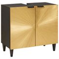 vidaXL Set kabinetov do kúpeľne 2 ks Čierna a mosadz 62 x 33 x 58 cm