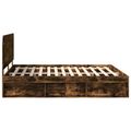 vidaXL Rám postele Dymová dub 200 x 200 cm Masívne borovicové drevo