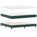 vidaXL Posteľ s pružinovým rámom Tmavozelená 200 x 200 cm Zamat