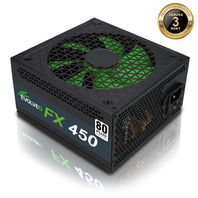 EVOLVEO FX 450, zdroj 450W ATX, 14cm, 80+, White, 3YRW
