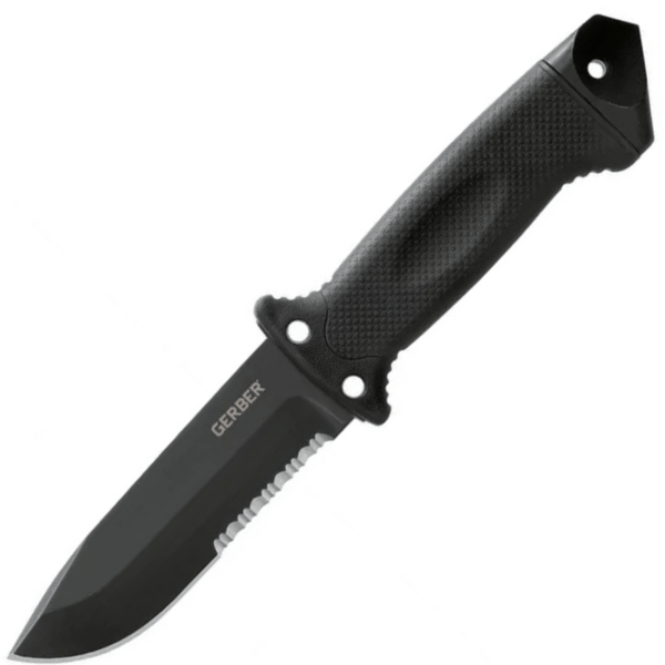Gerber 31-003661 LMF II Infantry taktický nôž 12,5 cm, celočierna, guma a GFN, nylonové puzdro