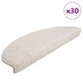 vidaXL Schodové rohože 30 ks 65x21x4 cm biele polkruhové veľké