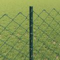 vidaXL Sieťový plot s stĺpom 10 x 0,8 m PVC potiahnutá oceľ Zelená
