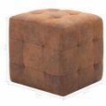 vidaXL Taburetky 2 ks hnedé 30x30x30 cm umelá semišová koža