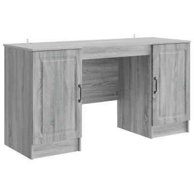 vidaXL Stôl s poličkou Sivá sonoma 142,5 x 50 x 75 cm Kompozitné drevo