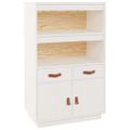vidaXL Vysoká skrinka biela 67x40x108,5 cm masívna borovica