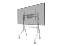 Vozík - pre plochý panel - uzamykateľný - oceľ - biela - veľkosť obrazovky: 55"-86"