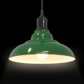 VidaXL Závesná lampa výškovo nastaviteľná E27 lesk zelená Ø 31 cm kov