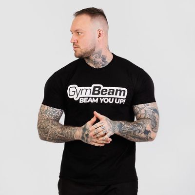 Tričko Beam Black - GymBeam, veľkosť XXXL, veľkosť oblečenia XXXL