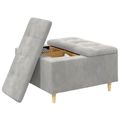 vidaXL Ottoman s Úložným Priestorom Svetlosivá 80 x 80 x 45 cm Zamat