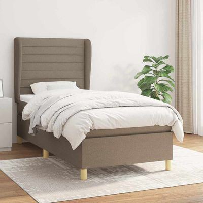 vidaXL Boxspring posteľ s matracom sivohnedý 100x200 cm látka