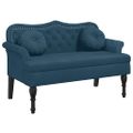 vidaXL Lavica s vankúšmi modrá 120,5x65x75 cm zamat