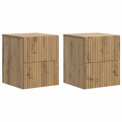 vidaXL Nástenná nočná skrinka 2 pcs Dub artisan 33 x 34,5 x 40 cm