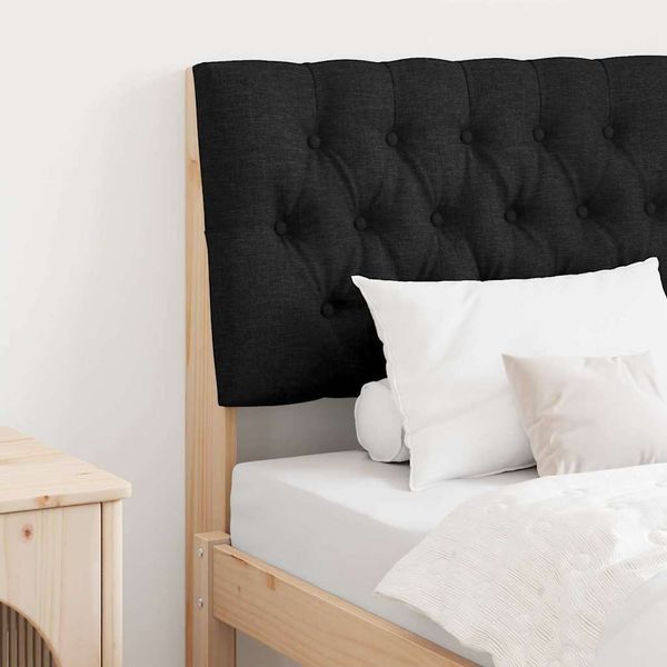 vidaXL Čalúnené čelo postele Čierna 80 cm Masívne borovicové drevo