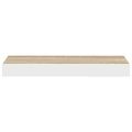 vidaXL Plávajúca nástenná polica dubová a biela 50x23,5x3,8 cm MDF