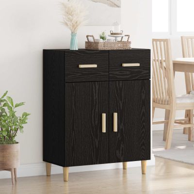 vidaXL Servírovacia skriňa so zásuvkou Čierny dub 34 x 69.5 x 89 cm
