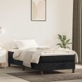 vidaXL Matrac s taštičkovými pružinami stredná tvrdosť čierny 90x220x20 cm zamat