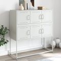vidaXL Komoda biela 100,5x39x107 cm oceľ